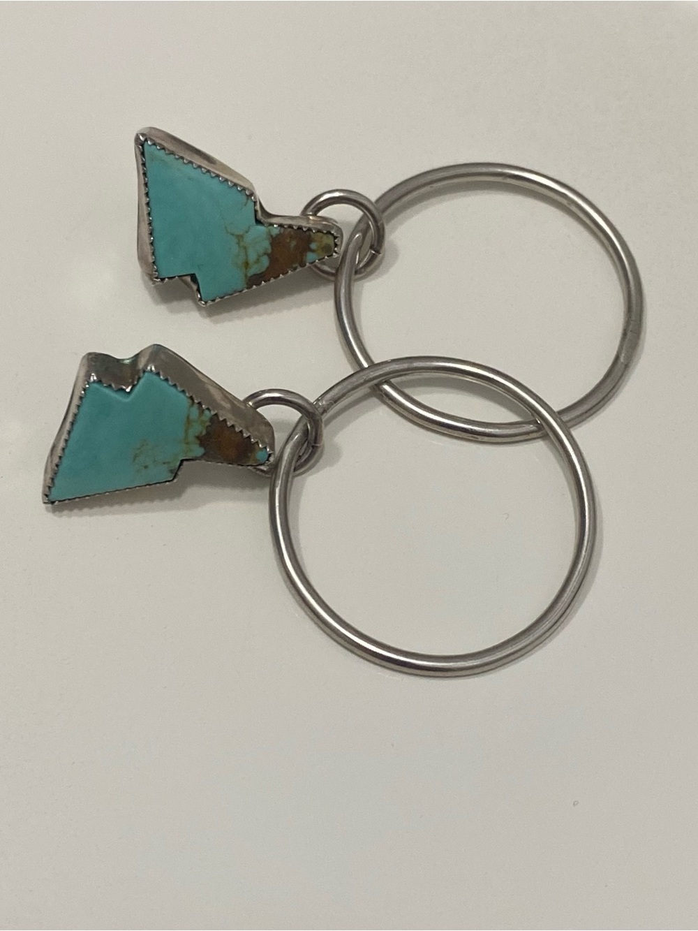 Turquoise and silver handmade earrings